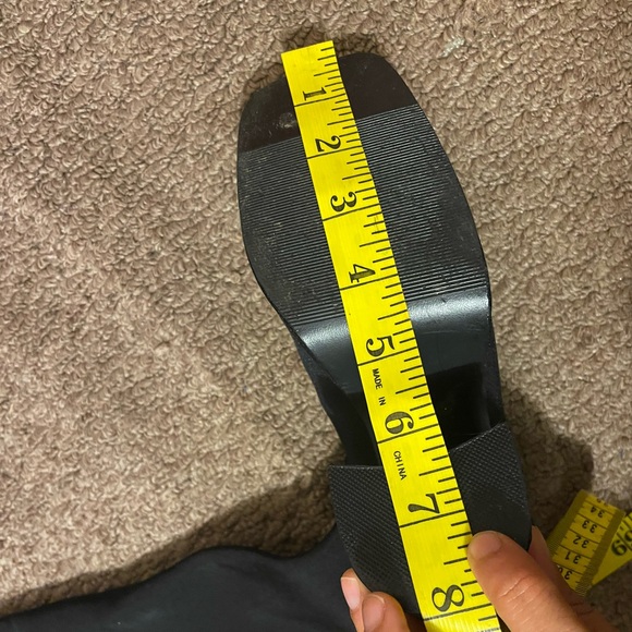 Vintage 90s  Grunge Square Toe stretch fabric/Sock knee-high boots - Picture 16 of 16